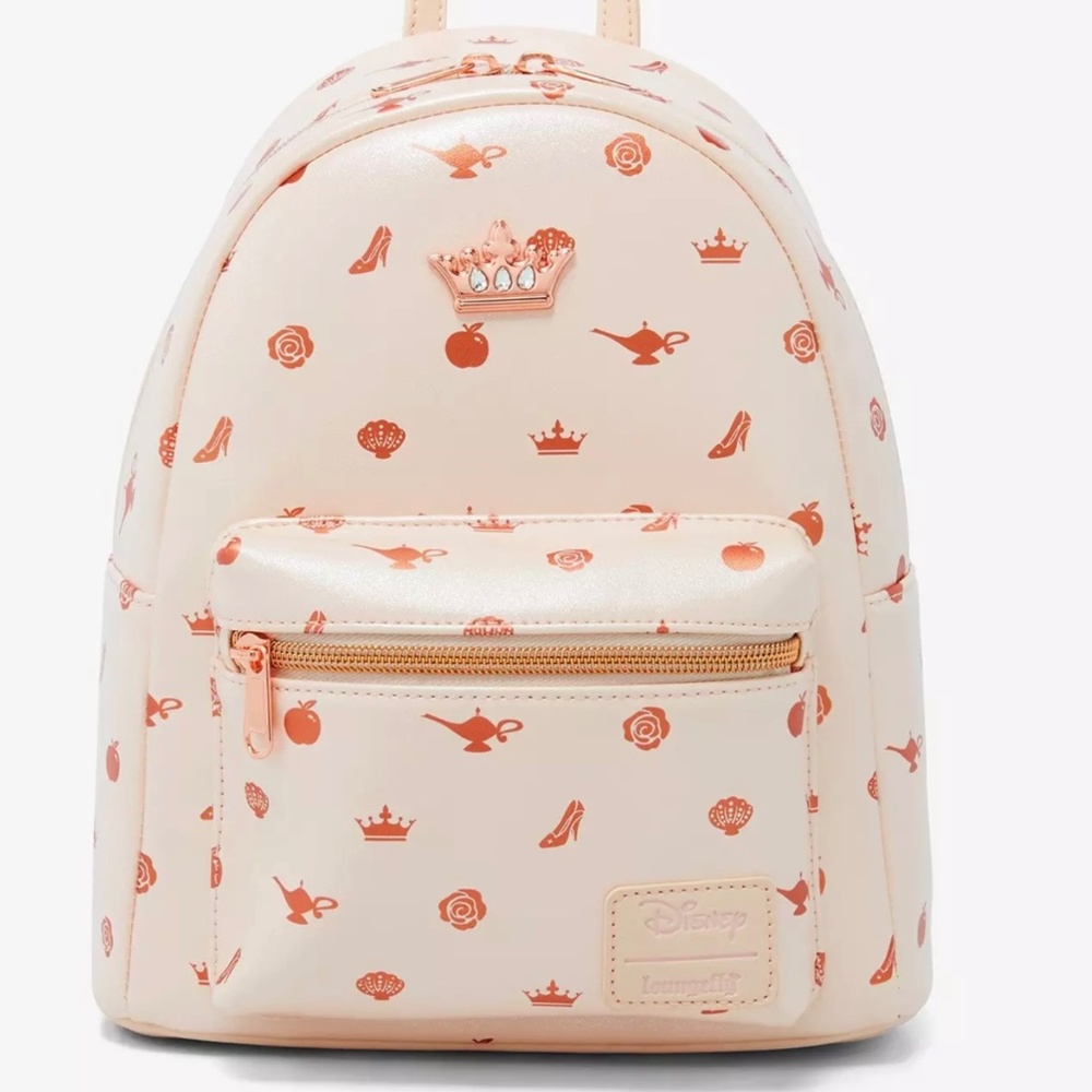 NWT Rose Gold Princess AOP Mini Backpack
